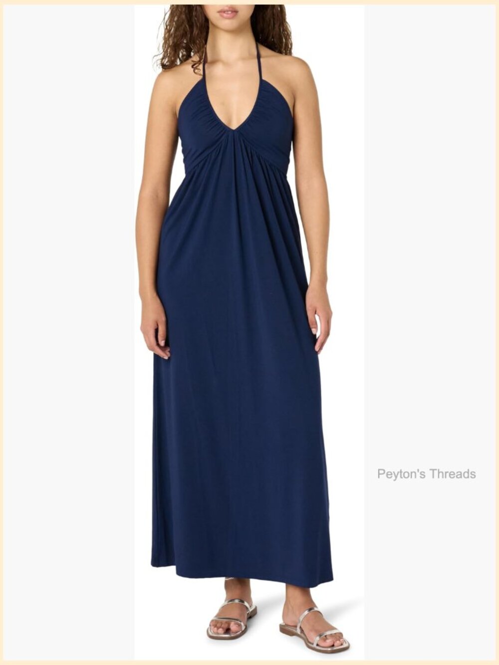 Kapri Gathered Halter Dress - Rayon Blend - Sleeveless Sheath